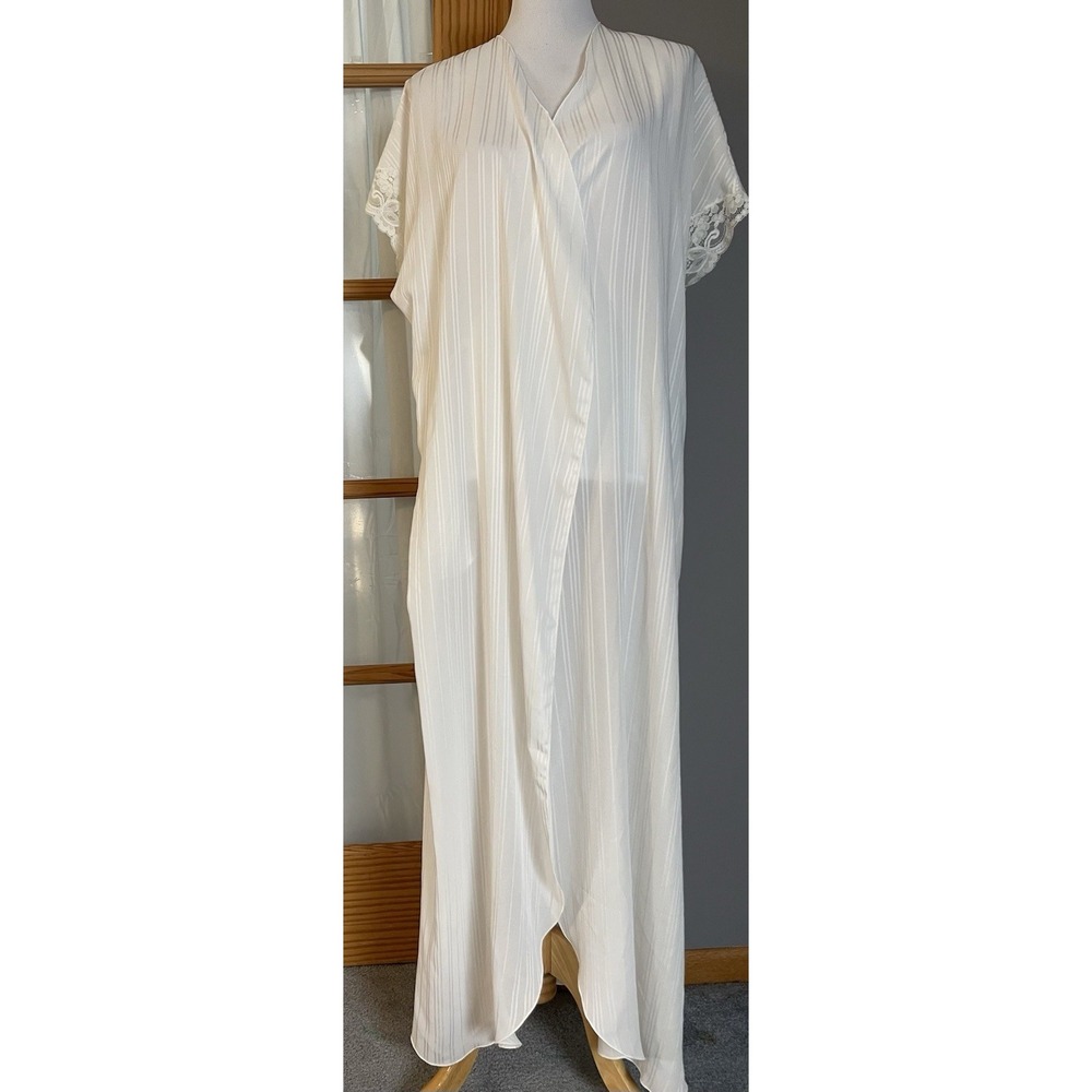 Parisian Maid x Neiman Marcus Robe Women's Sz L Intimate White Pockets NO Belt